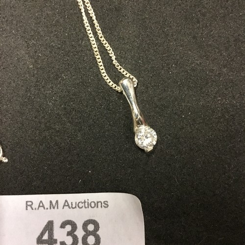 438 - Boxed 925 Silver Chain and Pendant