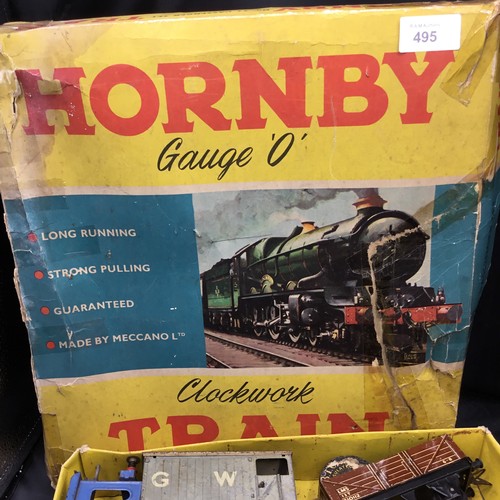 495 - Boxed Clockwork Hornby Train Set