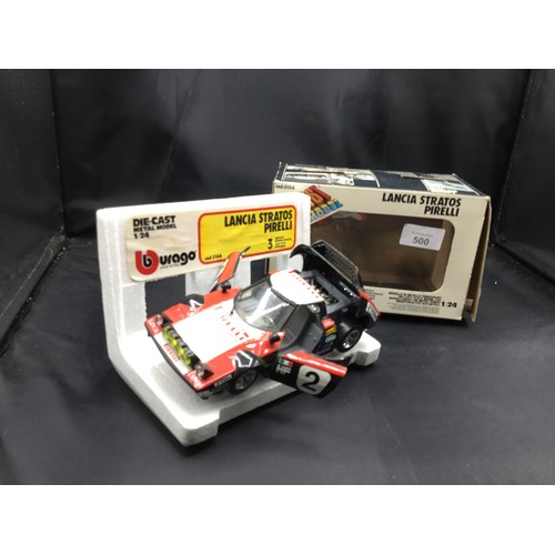 500 - Boxed Collectable Burago Car Lancia Stratos