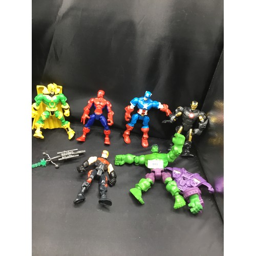 513 - Marvel Figures x6 To Include Captain America, Hulk, Iron Man and Spiderman