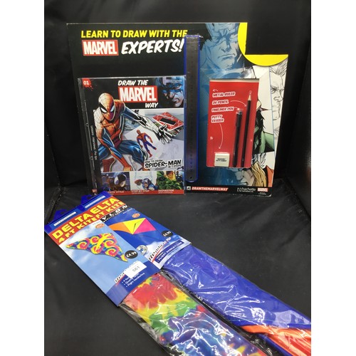 561 - Marvel Draw Set and 2 Delta 4F Kites