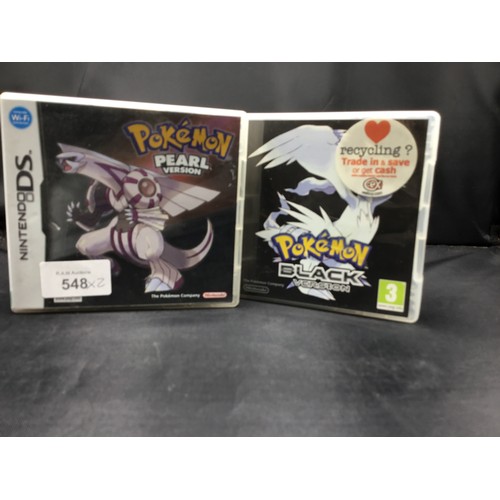 548 - 2 Nintendo DS Games Pokémon Pearl and Pokémon Black