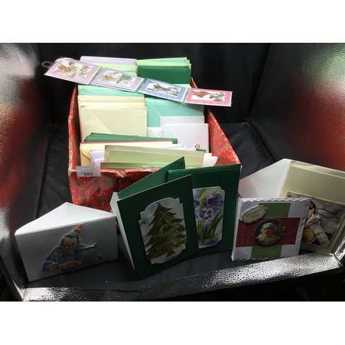 589 - Large Box Of Christmas and Thank You Cards