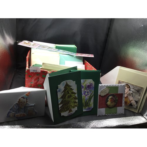 589 - Large Box Of Christmas and Thank You Cards