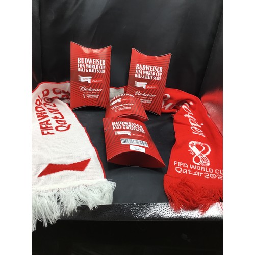 597 - 5 x New In The Box Budweiser Scarves Collectables Of The Future