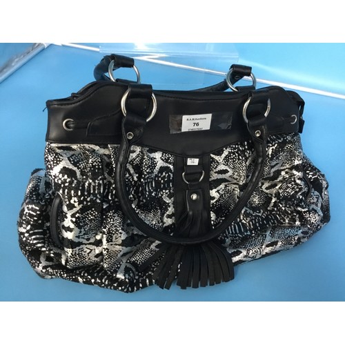 76 - Large Black and Silver Handbag