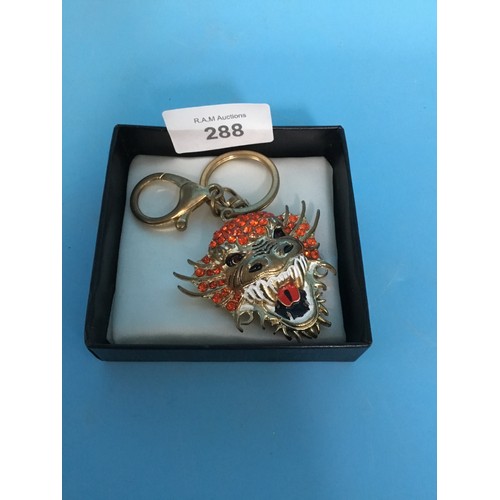 288 - Large Dragon Keyring Set With Crystals