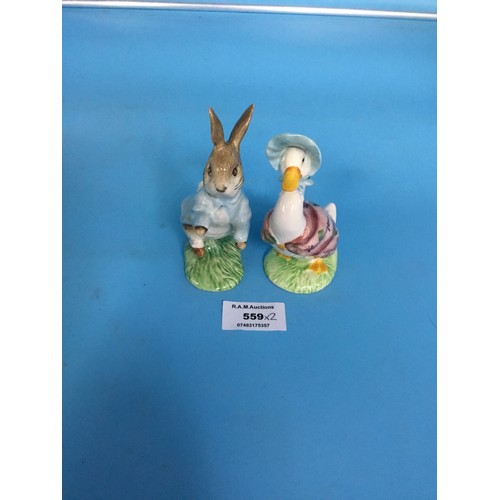 559 - Royal Albert Beatrix Potter Jemima Puddleduck and Peter Rabbit