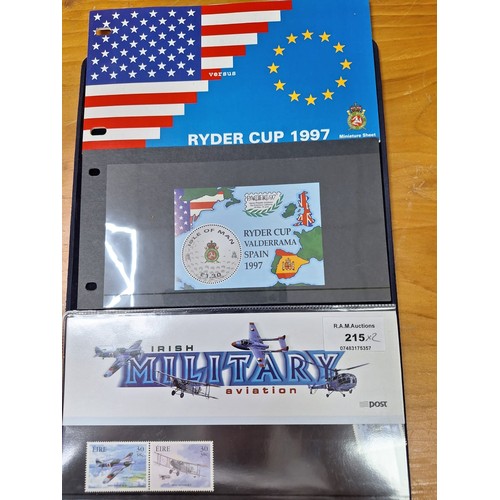 215 - Stamp Sets x2 Irish Military Aviation and Ryder Cup