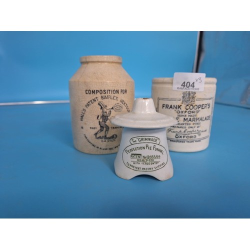 404 - Vintage/Antique Stoneware Advertising Jugs x3