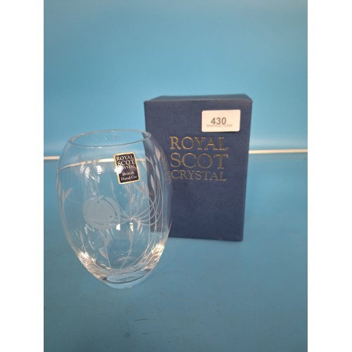 430 - New In The Box Royal Scot Crystal Vase