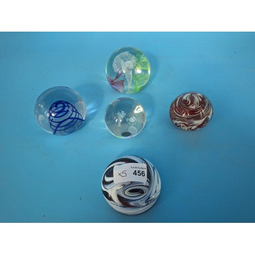 456 - Vintage Paperweights x5