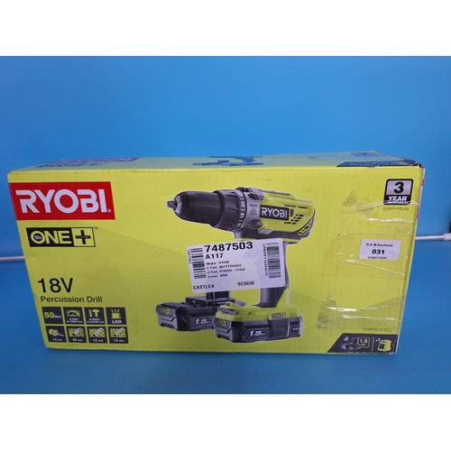 31 - Ryobi Boxed 18V Drill With Battery and Charger