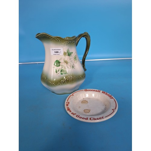 100 - Blakeney Victoria Stoneware Jug And a Vintage Greenall Whitley Dish