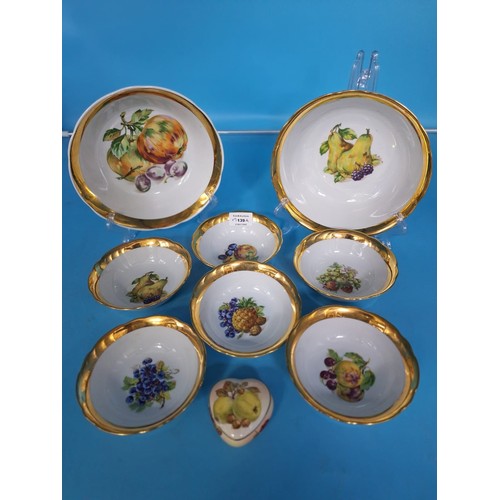 139A - Czechoslovakian Fruit Pattern Dishes and 2 Serving Bowls and a Palissy Dish