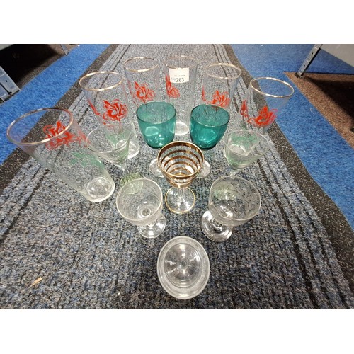 263 - Set Of Vintage Glasses x14 All Colors