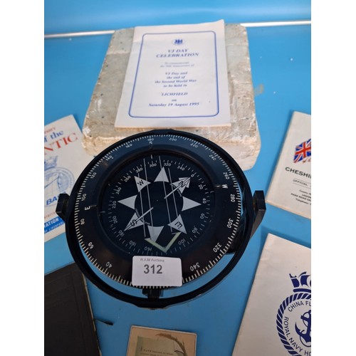 312 - Vintage Gamble Compass and Ephemera