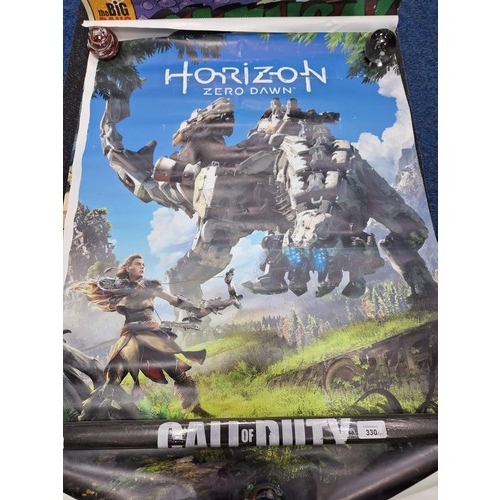 330 - Posters x4 To Include Call Of Duty, Star Wars 40 Years, Horizon Zero and Dawn Bazinga