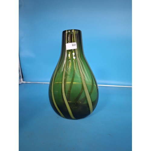 531 - Vintage Italian Green Glass Vase 12