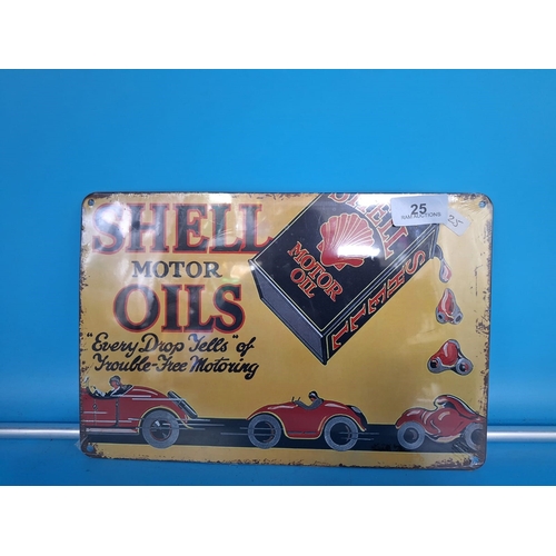 25 - Shell Motor Oil Metal Sign