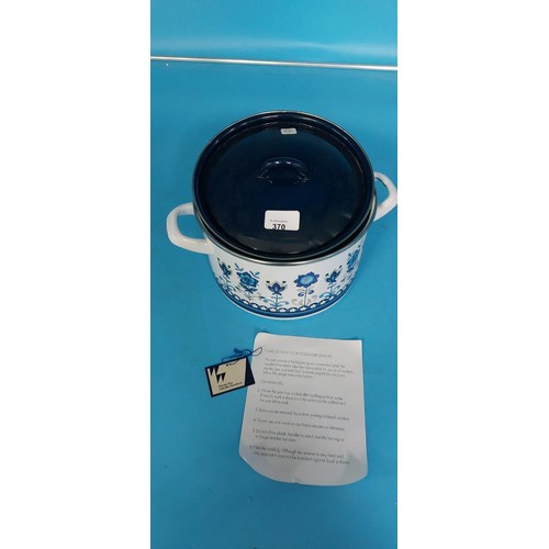 370 - Worcester Ware Enameled Steel Casserole Pan