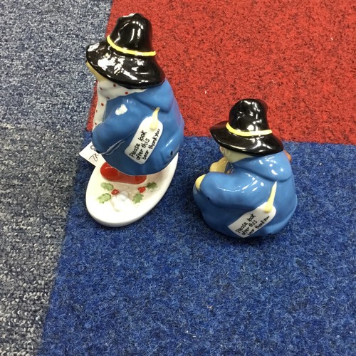 1143 - Coalport Paddington Figures x2 To Include In The Snow and Paddington Walks For The Train