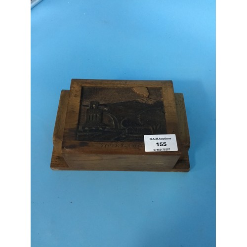 155 - Vintage Wooden Carved Cigarette Box