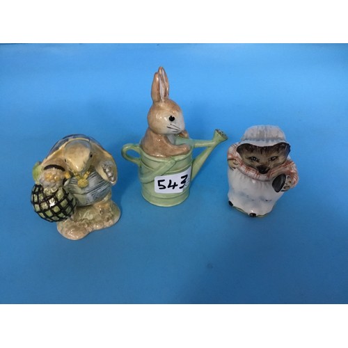 543 - Beatrix Potter x3 To Include Tiggy Winkle, Peter In a Watering Can and Alderman Ptolemy