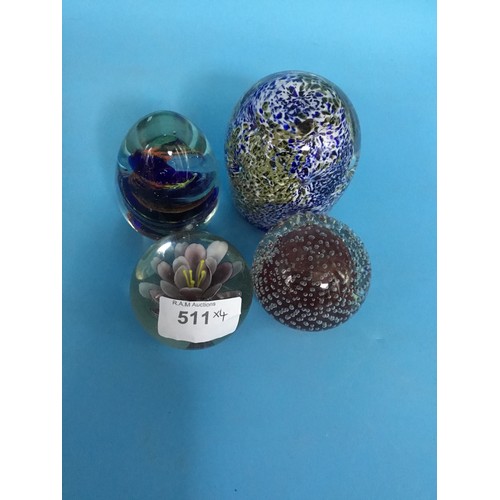 511 - Vintage Paperweights x4