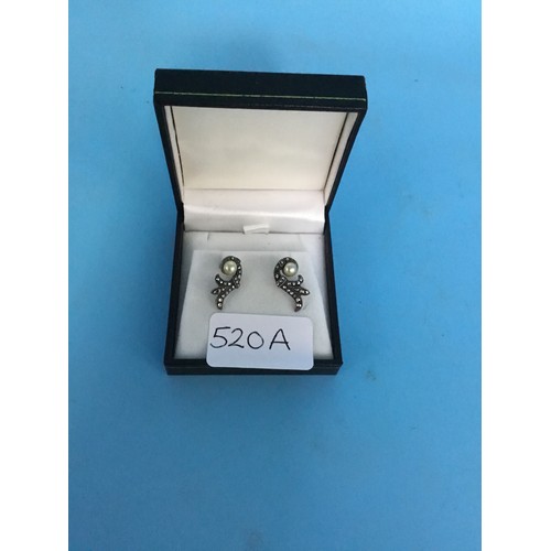 520A - Boxed Vintage 925 and Pearl Earrings