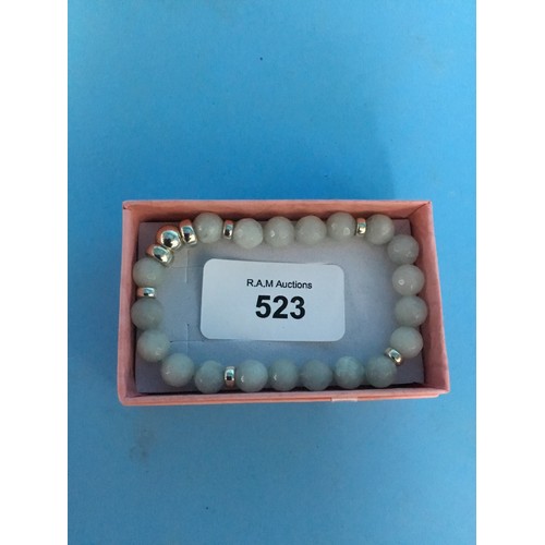 523 - Boxed 925 Silver Rose Quartz Bracelet