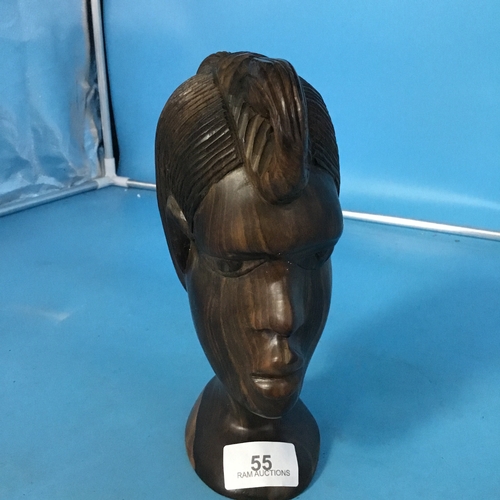 55 - Large Heavy Tribal Wooden Head