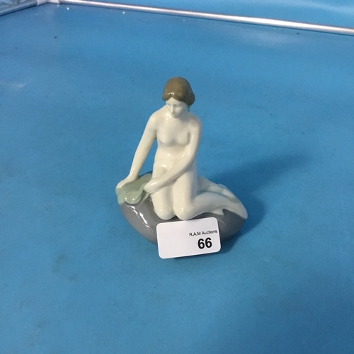 66 - Royal Copenhagen “Nymph on a Rock” Signed Figure