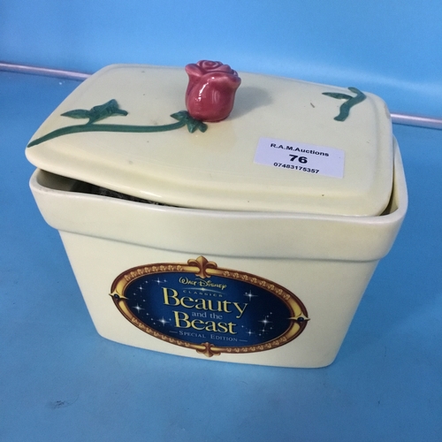 76 - Clover - Walt Disney Beauty and The Beast Butter Dish