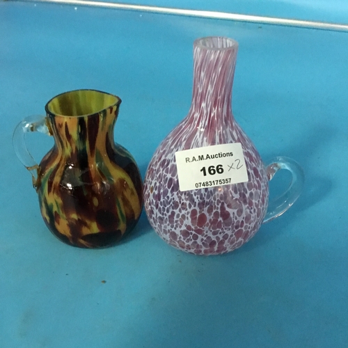 166 - 2 Art Glass Vintage Jugs