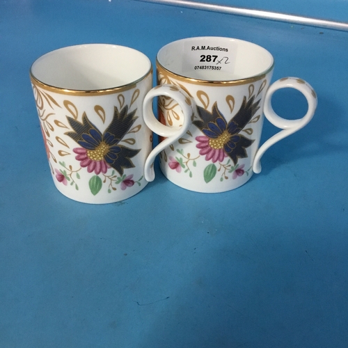 287 - Set of 2 Wedgewood Flower Mugs