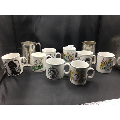 360 - Collection of Royal Mugs x6 and 2 Tankards