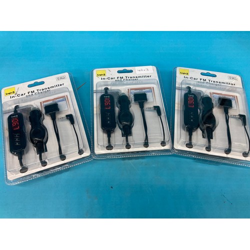 42 - Logic In car FM Transmitter and Charger for I-pods etc x3