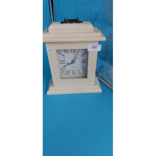 185 - Cream Wooden Mantle Clock