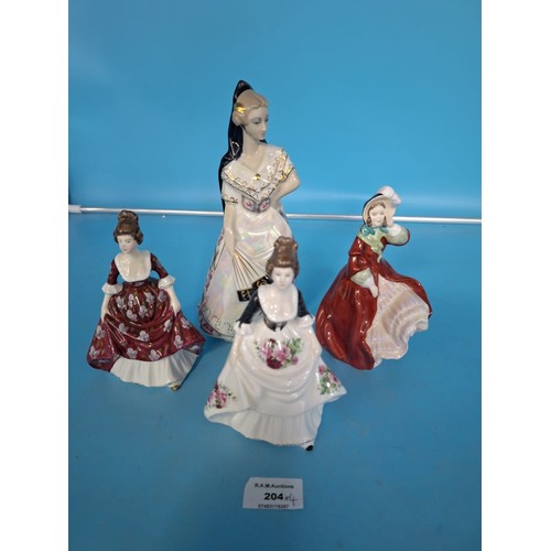 204 - Hand Painted Figures x4 To Include Margaret, Clare, Emma and Axis