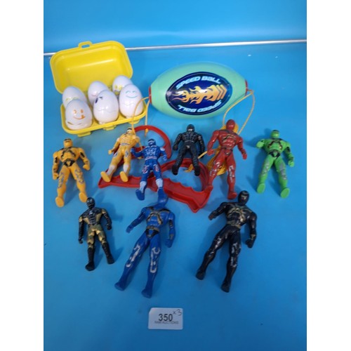 350 - Speed Ball, Tomy Childs Egg Set and Power Rangers x6