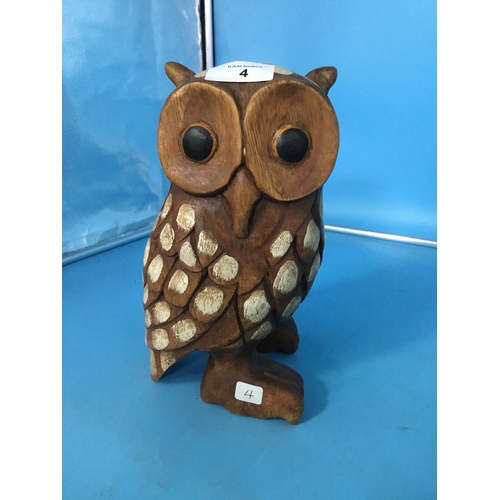 4 - Carved Wooden Owl