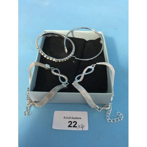 22 - 3 Ladies Bracelets and a Ladies Bangle