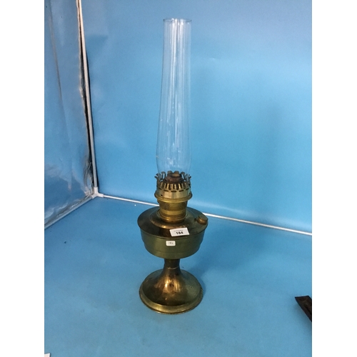 184 - Victorian Brass Based Oil Lamp