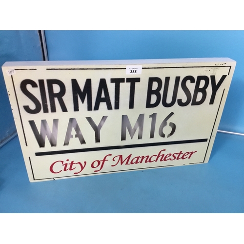 388 - Sir Matt Busby Light Up Plaque