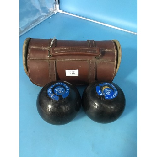 438 - Vintage Bowls In a Leather Case