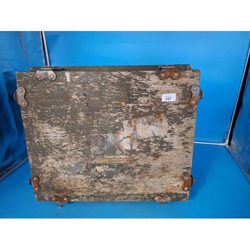 337 - Wooden Military Ammunitions Box (18x18x14)