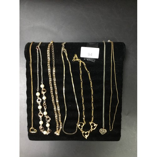 94 - Fashion and Vintage Necklaces (display not included)