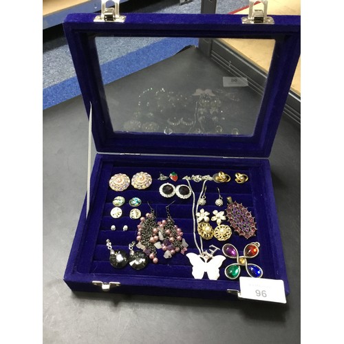 96 - Fashion and Vintage Earrings x11, A Necklace and Pendants (box not included)