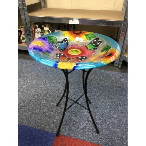 142 - Large Butterfly Design Glass Table